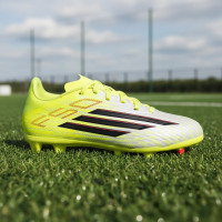 adidas F50 League Grass/Artificial Grass Football Boots (MG) Kids Neon Yellow Black Red