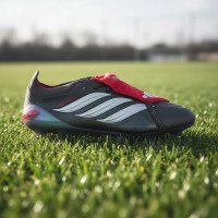 adidas Predator Elite FT IJzeren-Nop Voetbalschoenen (SG) Donkergrijs Wit Zilver Rood