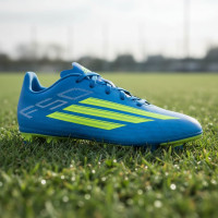 adidas F50 Club Grass/Artificial Grass Football Boots (MG) Kids Blue Neon Yellow