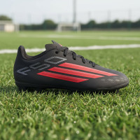 adidas F50 Club Gras / Kunstgras Voetbalschoenen (MG) Kids Zwart Rood Donkergrijs