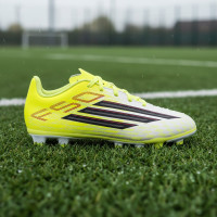 adidas F50 Club Grass/Artificial Grass Football Boots (MG) Kids Neon Yellow Black Red