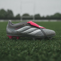 adidas Predator League FT IJzeren-Nop Voetbalschoenen (SG) Donkergrijs Wit Zilver Rood