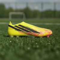 adidas F50 Hyperfast Elite Too Light Laceless Grass Football Boots (FG) Neon Yellow Black Pink