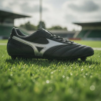 Mizuno Morelia II Pro Gras Voetbalschoenen (FG) Zwart Zilver