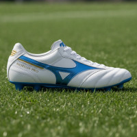 Mizuno Morelia II Pro Gras Football Shoes (FG) White Blue Gold