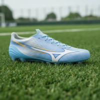 Mizuno Alpha III Elite Gras Voetbalschoenen (FG) Blauw Wit Goud
