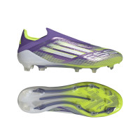 adidas F50 Elite Veterloze Gras Voetbalschoenen (FG) Paars Wit Neongeel