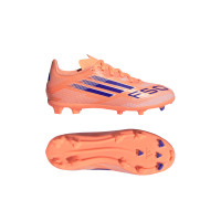 adidas F50 League Gras / Kunstgras Voetbalschoenen (MG) Kids Oranje Blauw Wit