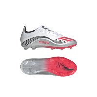 adidas F50 Messi Elite Gras Voetbalschoenen (FG) Kids Wit Zilver Rood