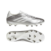 adidas Copa Pure IV Pro Gras Voetbalschoenen (FG) Zilver Wit Donkergrijs