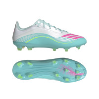 adidas F50 Messi Pro Gras Voetbalschoenen (FG) Wit Turquoise Roze
