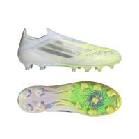 adidas F50 Sparkfusion Elite Laceless Grass/Artificial Grass Football Boots (MG) Women's White Grey Neon Yellow
