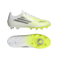 adidas F50 Sparkfusion League Low Gras / Kunstgras Voetbalschoenen (MG) Dames Wit Grijs Neongeel