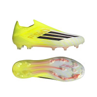 adidas F50 Elite Veterloze Gras Voetbalschoenen (FG) Neongeel Zwart Rood