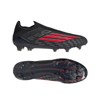 adidas F50 Elite Veterloze Gras Voetbalschoenen (FG) Zwart Rood Donkergrijs