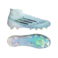 adidas F50 Sparkfusion Elite Grass/Artificial Grass Football Boots (MG) Women's Light Blue Dark Blue Neon Yellow