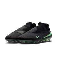 Nike Phantom 6 High Elite Grass Football Boots (FG) Black Bright Green