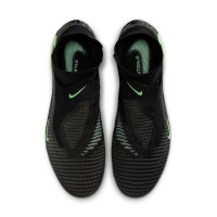 Nike Phantom 6 High Elite Grass Football Boots (FG) Black Bright Green