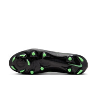 Nike Phantom 6 Low Academy Grass/Artificial Grass Football Boots (MG) Black Bright Green