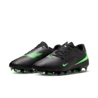 Nike Phantom 6 Low Academy Grass/Artificial Grass Football Boots (MG) Black Bright Green