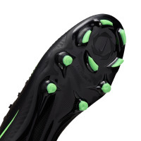 Nike Phantom 6 Low Academy Grass/Artificial Grass Football Boots (MG) Black Bright Green