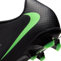 Nike Phantom 6 Low Academy Grass/Artificial Grass Football Boots (MG) Black Bright Green