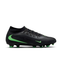 Nike Phantom 6 High Academy Grass/Artificial Grass Football Boots (MG) Black Bright Green