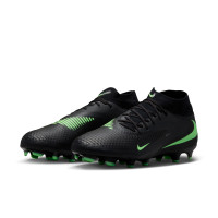 Nike Phantom 6 High Academy Grass/Artificial Grass Football Boots (MG) Black Bright Green