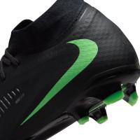 Nike Phantom 6 High Academy Grass/Artificial Grass Football Boots (MG) Black Bright Green