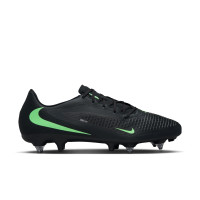 Nike Phantom 6 Low Academy Iron Stud Football Boots (SG) Anti-Clog Black Bright Green