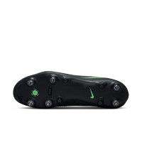 Nike Phantom 6 Low Academy Iron Stud Football Boots (SG) Anti-Clog Black Bright Green
