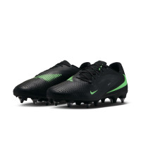 Nike Phantom 6 Low Academy Iron Stud Football Boots (SG) Anti-Clog Black Bright Green
