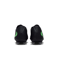 Nike Phantom 6 Low Academy Iron Stud Football Boots (SG) Anti-Clog Black Bright Green