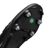 Nike Phantom 6 Low Academy Iron Stud Football Boots (SG) Anti-Clog Black Bright Green