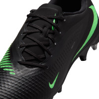 Nike Phantom 6 Low Academy Iron Stud Football Boots (SG) Anti-Clog Black Bright Green