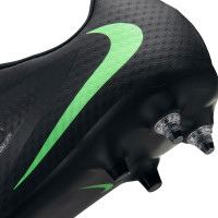 Nike Phantom 6 Low Academy Iron Stud Football Boots (SG) Anti-Clog Black Bright Green