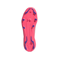 adidas F50 Hyperfast League Veterloze Gras Voetbalschoenen (FG) Kids Wit Paars Roze
