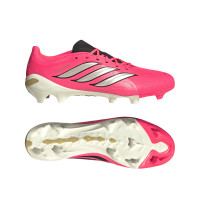 adidas Predator League Gras Voetbalschoenen (FG) Felroze Zilvergrijs Zwart Goud