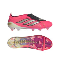 adidas Predator Elite FT Gras Voetbalschoenen (FG) Felroze Zilvergrijs Zwart Goud
