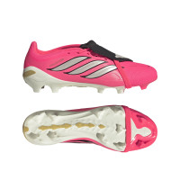 adidas Predator League FT Gras Voetbalschoenen (FG) Felroze Zilvergrijs Zwart Goud