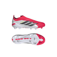 adidas Predator Elite Veterloze Gras Voetbalschoenen (FG) Kids Rood Wit Zwart