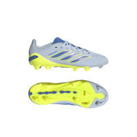 adidas Predator Elite Gazon Naturel Chaussures de Foot (FG) Enfants Bleu Clair Bleu Jaune
