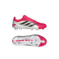 adidas Predator League Gras Voetbalschoenen (FG) Kids Rood Wit Zwart
