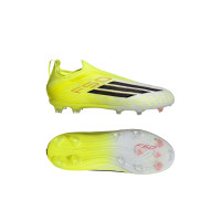 adidas F50 Elite Veterloze Gras Voetbalschoenen (FG) Kids Neongeel Zwart Rood