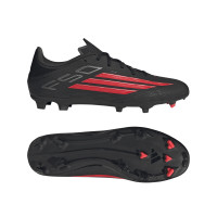 adidas F50 League Gras / Kunstgras Voetbalschoenen (MG) Zwart Rood Donkergrijs