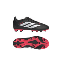 adidas Predator Club Gazon Naturel Artificiel Chaussures de Foot (MG) Enfants Noir Blanc Rouge