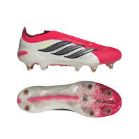 adidas Predator Elite Veterloze IJzeren-Nop Voetbalschoenen (SG) Rood Wit Zwart Geel
