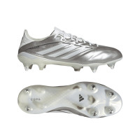 adidas Copa Pure IV Elite IJzeren-Nop Voetbalschoenen (SG) Zilver Wit Donkergrijs