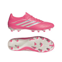 adidas Copa Pure IV League Gras Voetbalschoenen (FG) Felroze Zilver Wit