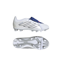 adidas Predator Club FT Gras / Kunstgras Voetbalschoenen (MG) Kids Wit Zilver Blauw Rood